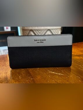 Kate Spade Staci Colorblock Large Slim Bifold Wallet - Blue